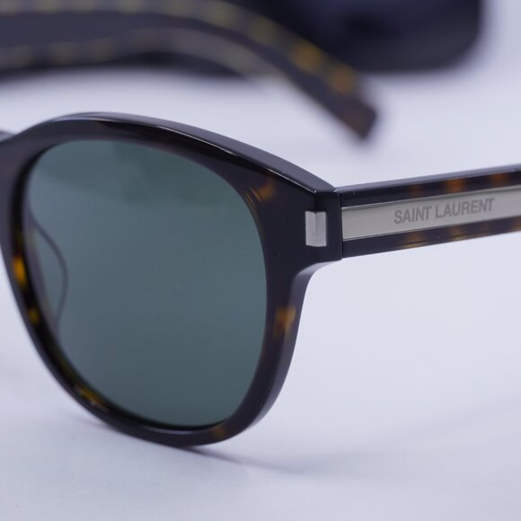 Saint Laurent SL620 002 Round Sunglasses - Havana/Grey - Picture 9 of 10